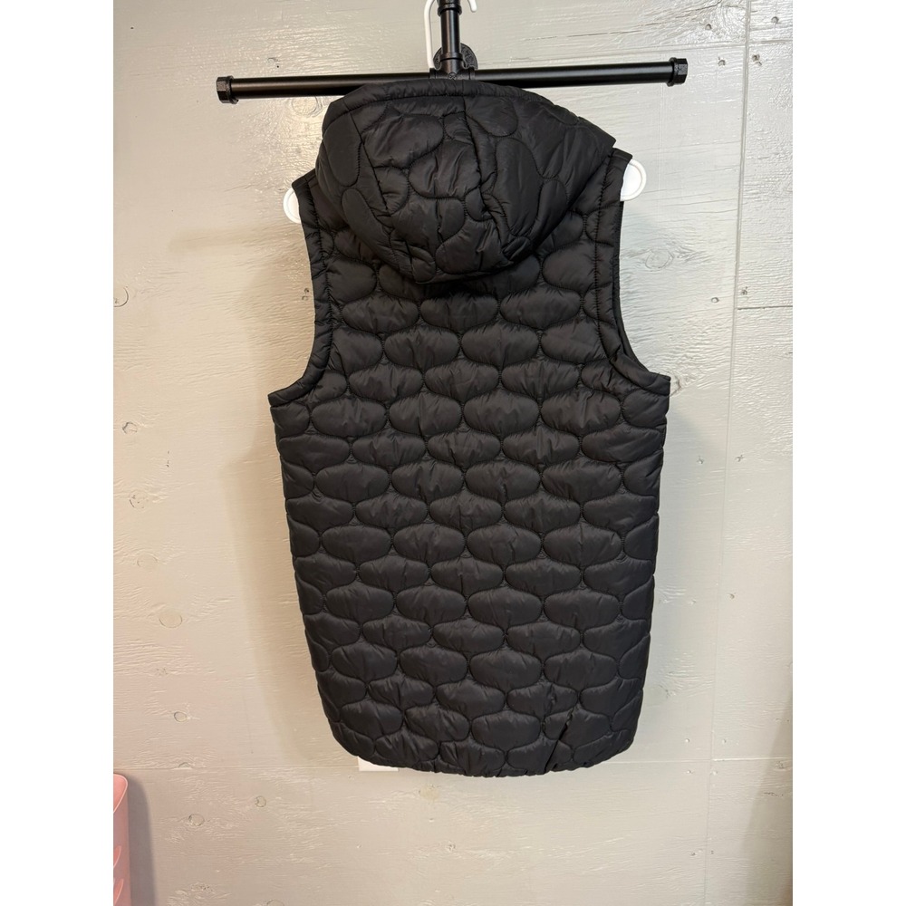 DSG Womens Black Quilted Hooded Puffer Vest Sleeveless Jacket Size XS/SM